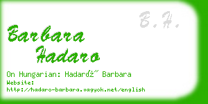 barbara hadaro business card